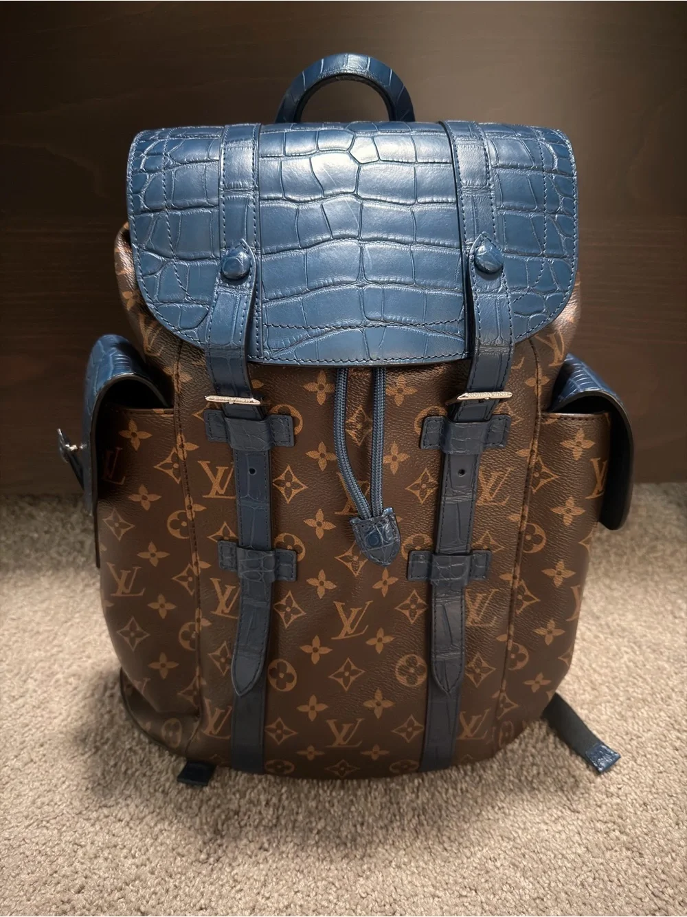 louis vuitton christopher backpack crocodile Handcrafted Alligator Skin Leather Shoulder Bag Travel Bag – Viet New/Excellent Includes Bespoke Himalayan Backpack Crocodile- Your